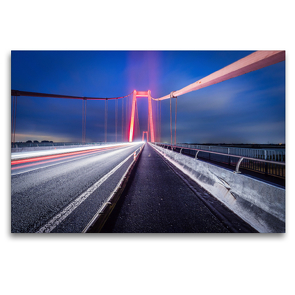 Premium Textil-Leinwand 120 x 80 cm Quer-Format Rheinbrücke Emmerich | Wandbild, HD-Bild auf Keilrahmen, Fertigbild auf hochwertigem Vlies, Leinwanddruck von Alexander Gründel