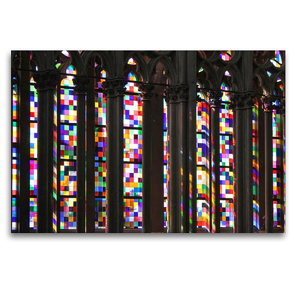 Premium Textil-Leinwand 120 x 80 cm Quer-Format Richter-Fenster im Kölner Dom | Wandbild, HD-Bild auf Keilrahmen, Fertigbild auf hochwertigem Vlies, Leinwanddruck von Elisabeth Schittenhelm