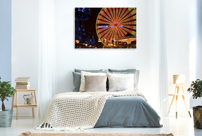 Premium Textil-Leinwand 1200 x 800 cm Quer-Format Riesenrad auf dem Weihnachtsmarkt | Wandbild, HD-Bild auf Keilrahmen, Fertigbild auf hochwertigem Vlies, Leinwanddruck von Joachim Petsch