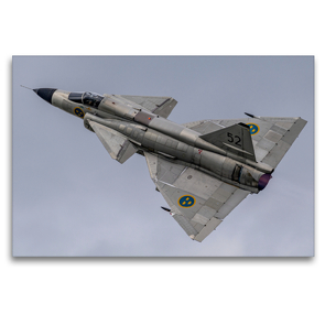 Premium Textil-Leinwand 120 x 80 cm Quer-Format Saab AJS 37 Viggen, Swedish Air Force Historic Flight | Wandbild, HD-Bild auf Keilrahmen, Fertigbild auf hochwertigem Vlies, Leinwanddruck von Björn Engelke