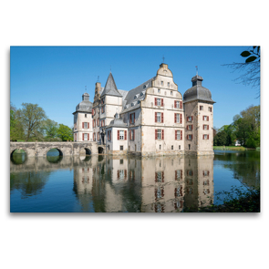 Premium Textil-Leinwand 120 x 80 cm Quer-Format Schloss Bodelschwingh (Dortmund) | Wandbild, HD-Bild auf Keilrahmen, Fertigbild auf hochwertigem Vlies, Leinwanddruck von Bernd Hermann