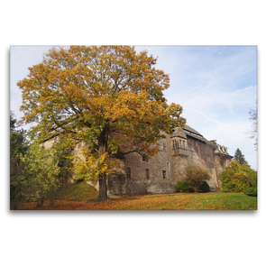 Premium Textil-Leinwand 120 x 80 cm Quer-Format Schloss Burgscheidungen/Sachsen-Anhalt | Wandbild, HD-Bild auf Keilrahmen, Fertigbild auf hochwertigem Vlies, Leinwanddruck von Flori0