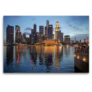 Premium Textil-Leinwand 120 x 80 cm Quer-Format Singapur | Wandbild, HD-Bild auf Keilrahmen, Fertigbild auf hochwertigem Vlies, Leinwanddruck von Peter Schickert