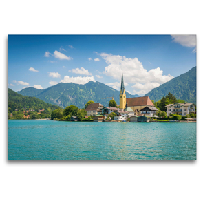 Premium Textil-Leinwand 120 x 80 cm Quer-Format Sommer am Tegernsee | Wandbild, HD-Bild auf Keilrahmen, Fertigbild auf hochwertigem Vlies, Leinwanddruck von Martin Wasilewski