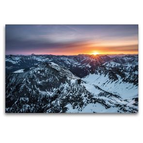 Premium Textil-Leinwand 120 x 80 cm Quer-Format Sonnenaufgang im Karwendel | Wandbild, HD-Bild auf Keilrahmen, Fertigbild auf hochwertigem Vlies, Leinwanddruck von Maik Bergpixel Major