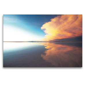 Premium Textil-Leinwand 120 x 80 cm Quer-Format Spiegelungen auf dem Salar de Uyuni | Wandbild, HD-Bild auf Keilrahmen, Fertigbild auf hochwertigem Vlies, Leinwanddruck von Thomas Wechsler