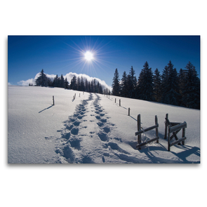 Premium Textil-Leinwand 120 x 80 cm Quer-Format Spuren im Schnee | Wandbild, HD-Bild auf Keilrahmen, Fertigbild auf hochwertigem Vlies, Leinwanddruck von N N