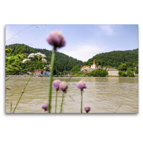 Premium Textil-Leinwand 120 x 80 cm Quer-Format St. Nikola an der Donau, Schifferkirche | Wandbild, HD-Bild auf Keilrahmen, Fertigbild auf hochwertigem Vlies, Leinwanddruck von Hanna Wagner