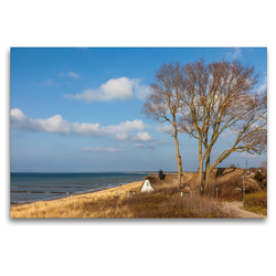 Premium Textil-Leinwand 120 x 80 cm Quer-Format Strand von Ahrenshoop in Mecklenburg-Vorpommern | Wandbild, HD-Bild auf Keilrahmen, Fertigbild auf hochwertigem Vlies, Leinwanddruck von Christian Müringer