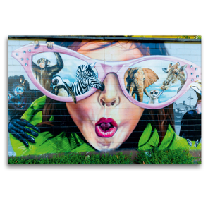 Premium Textil-Leinwand 120 x 80 cm Quer-Format Streetart in Köln, Deutschland | Wandbild, HD-Bild auf Keilrahmen, Fertigbild auf hochwertigem Vlies, Leinwanddruck von Christian Müller