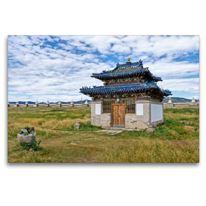 Premium Textil-Leinwand 120 x 80 cm Quer-Format Tempel im Kloster Erdene Dsuu | Wandbild, HD-Bild auf Keilrahmen, Fertigbild auf hochwertigem Vlies, Leinwanddruck von Laurenz O. Klecker