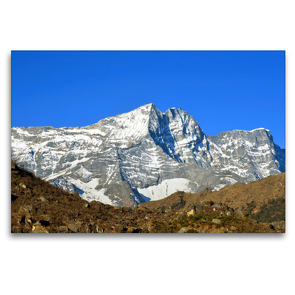 Premium Textil-Leinwand 120 x 80 cm Quer-Format Thamserku (6623 m) von Khumjung (3800 m) | Wandbild, HD-Bild auf Keilrahmen, Fertigbild auf hochwertigem Vlies, Leinwanddruck von Ulrich Senff