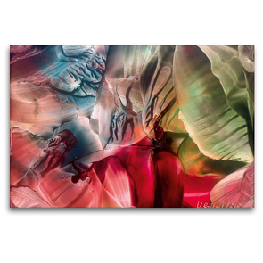 Premium Textil-Leinwand 120 x 80 cm Quer-Format Unterwasserwelten I – Encaustic | Wandbild, HD-Bild auf Keilrahmen, Fertigbild auf hochwertigem Vlies, Leinwanddruck von Ulrike Kröll