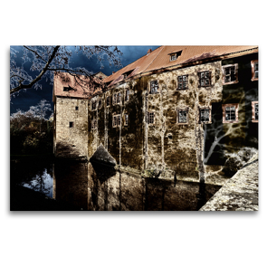 Premium Textil-Leinwand 120 x 80 cm Quer-Format Wasserburg Kapellendorf/Thüringen | Wandbild, HD-Bild auf Keilrahmen, Fertigbild auf hochwertigem Vlies, Leinwanddruck von Flori0