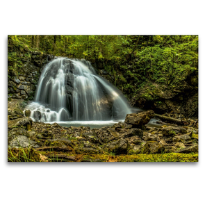 Premium Textil-Leinwand 120 x 80 cm Quer-Format Wasserfall bei Oberstdorf | Wandbild, HD-Bild auf Keilrahmen, Fertigbild auf hochwertigem Vlies, Leinwanddruck von Michael Wenk