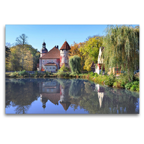 Premium Textil-Leinwand 120 x 80 cm Quer-Format Wasserschloss Untersiemau | Wandbild, HD-Bild auf Keilrahmen, Fertigbild auf hochwertigem Vlies, Leinwanddruck von Val Thoermer
