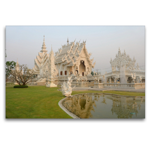 Premium Textil-Leinwand 120 x 80 cm Quer-Format Wat Rong Khun, White Temple, Chiang Rai | Wandbild, HD-Bild auf Keilrahmen, Fertigbild auf hochwertigem Vlies, Leinwanddruck von Christian Heeb