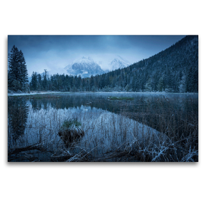 Premium Textil-Leinwand 120 x 80 cm Quer-Format Winter am Taubensee | Wandbild, HD-Bild auf Keilrahmen, Fertigbild auf hochwertigem Vlies, Leinwanddruck von Martin Wasilewski