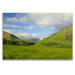 Premium Textil-Leinwand 120 x 80 cm Quer-Format Wolken über den Bergen des Glen Etive | Wandbild, HD-Bild auf Keilrahmen, Fertigbild auf hochwertigem Vlies, Leinwanddruck von Babett Paul – Babett’s Bildergalerie