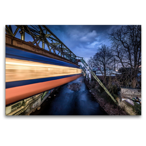 Premium Textil-Leinwand 120 x 80 cm Quer-Format Wuppertaler Schwebebahn | Wandbild, HD-Bild auf Keilrahmen, Fertigbild auf hochwertigem Vlies, Leinwanddruck von Alexander Gründel