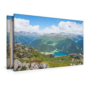 Premium Textil-Leinwand 1200 x 800 cm Quer-Format Höhenweg Parsenn Davos | Wandbild, HD-Bild auf Keilrahmen, Fertigbild auf hochwertigem Vlies, Leinwanddruck von None SusaZoom