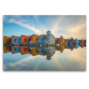 Premium Textil-Leinwand 1200 x 800 cm Quer-Format Reitdiephaven Groningen | Wandbild, HD-Bild auf Keilrahmen, Fertigbild auf hochwertigem Vlies, Leinwanddruck von Michael Valjak