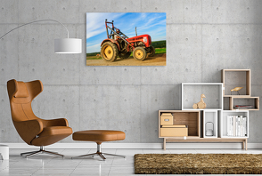 Premium Textil-Leinwand 1200 x 800 cm Quer-Format Steyr Traktor | Wandbild, HD-Bild auf Keilrahmen, Fertigbild auf hochwertigem Vlies, Leinwanddruck von Wolfgang Simlinger