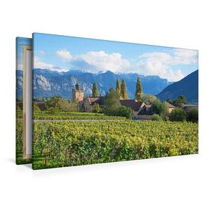 Premium Textil-Leinwand 1200 x 800 cm Quer-Format Weingut Schloss Salenegg Maienfeld | Wandbild, HD-Bild auf Keilrahmen, Fertigbild auf hochwertigem Vlies, Leinwanddruck von None SusaZoom