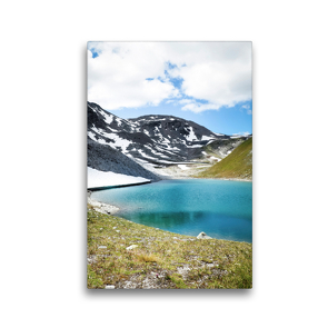 Premium Textil-Leinwand 30 x 45 cm Hoch-Format Bergsee, Piz Sesvenna, Südtirol | Wandbild, HD-Bild auf Keilrahmen, Fertigbild auf hochwertigem Vlies, Leinwanddruck von Fotografie Schwarzfischer Miriam