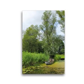 Premium Textil-Leinwand 30 x 45 cm Hoch-Format Boot am Hohennauener See im Havelland | Wandbild, HD-Bild auf Keilrahmen, Fertigbild auf hochwertigem Vlies, Leinwanddruck von Anja Frost