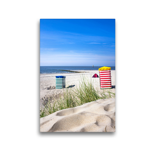 Premium Textil-Leinwand 30 x 45 cm Hoch-Format Borkum Südstrand | Wandbild, HD-Bild auf Keilrahmen, Fertigbild auf hochwertigem Vlies, Leinwanddruck von Andrea Dreegmeyer