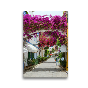 Premium Textil-Leinwand 30 x 45 cm Hoch-Format Bougainvillea in Puerto de Mogan at Gran Canaria. | Wandbild, HD-Bild auf Keilrahmen, Fertigbild auf hochwertigem Vlies, Leinwanddruck von Anja Frost