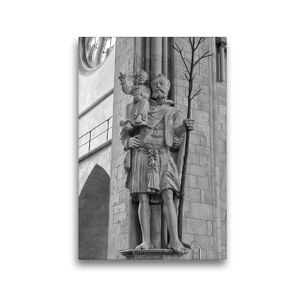 Premium Textil-Leinwand 30 x 45 cm Hoch-Format Christopherusstatue im St. Paulus Dom | Wandbild, HD-Bild auf Keilrahmen, Fertigbild auf hochwertigem Vlies, Leinwanddruck von kattobello