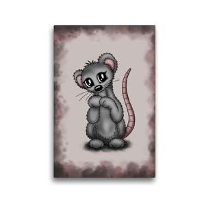 Premium Textil-Leinwand 30 x 45 cm Hoch-Format Herzige Maus | Wandbild, HD-Bild auf Keilrahmen, Fertigbild auf hochwertigem Vlies, Leinwanddruck von Pezi Creation / Petra Haberhauer