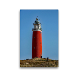 Premium Textil-Leinwand 30 x 45 cm Hoch-Format Leuchtturm Eierland- Insel Texel | Wandbild, HD-Bild auf Keilrahmen, Fertigbild auf hochwertigem Vlies, Leinwanddruck von Änne Käfer-Naumann