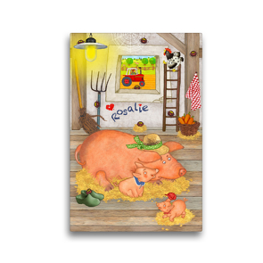 Premium Textil-Leinwand 30 x 45 cm Hoch-Format Mein Schwein Rosalie | Wandbild, HD-Bild auf Keilrahmen, Fertigbild auf hochwertigem Vlies, Leinwanddruck von Marion Krätschmer