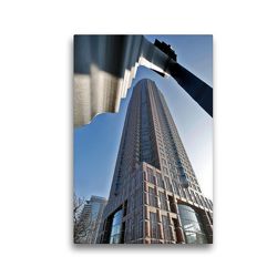 Premium Textil-Leinwand 30 x 45 cm Hoch-Format Messeturm / Hammermann | Wandbild, HD-Bild auf Keilrahmen, Fertigbild auf hochwertigem Vlies, Leinwanddruck von Petrus Bodenstaff Taxifahrer in Frankfurt am Main