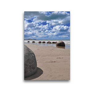 Premium Textil-Leinwand 30 x 45 cm Hoch-Format Moeraki Boulders – Omaru – South Island | Wandbild, HD-Bild auf Keilrahmen, Fertigbild auf hochwertigem Vlies, Leinwanddruck von Greta Kos