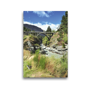 Premium Textil-Leinwand 30 x 45 cm Hoch-Format Queenstown Bridge – South Island | Wandbild, HD-Bild auf Keilrahmen, Fertigbild auf hochwertigem Vlies, Leinwanddruck von Greta Kos