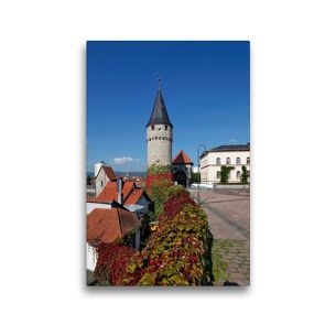 Premium Textil-Leinwand 30 x 45 cm Hoch-Format Rathausturm | Wandbild, HD-Bild auf Keilrahmen, Fertigbild auf hochwertigem Vlies, Leinwanddruck von Petrus Bodenstaff