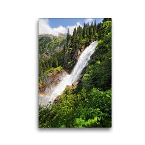 Premium Textil-Leinwand 30 x 45 cm Hoch-Format Regenbogen an den Krimmler Wasserfällen | Wandbild, HD-Bild auf Keilrahmen, Fertigbild auf hochwertigem Vlies, Leinwanddruck von Anja Frost