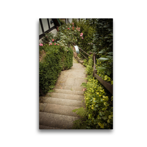 Premium Textil-Leinwand 30 x 45 cm Hoch-Format Treppe an der Wassermühle | Wandbild, HD-Bild auf Keilrahmen, Fertigbild auf hochwertigem Vlies, Leinwanddruck von Marlen Rasche