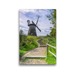 Premium Textil-Leinwand 30 x 45 cm Hoch-Format Windmühle in Benz (bei Usedom) | Wandbild, HD-Bild auf Keilrahmen, Fertigbild auf hochwertigem Vlies, Leinwanddruck von Johann Pavelka