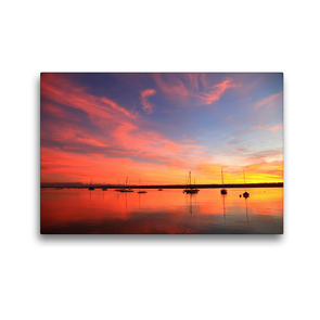 Premium Textil-Leinwand 45 x 30 cm Quer-Format Abendstimmung am Ammersee | Wandbild, HD-Bild auf Keilrahmen, Fertigbild auf hochwertigem Vlies, Leinwanddruck von Dr. Werner Altner