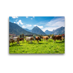 Premium Textil-Leinwand 45 x 30 cm Quer-Format Almabtrieb in Pertisau | Wandbild, HD-Bild auf Keilrahmen, Fertigbild auf hochwertigem Vlies, Leinwanddruck von Stefanie und Philipp Kellmann