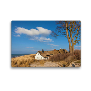 Premium Textil-Leinwand 45 x 30 cm Quer-Format Altes Deichhaus in Ahrenshoop | Wandbild, HD-Bild auf Keilrahmen, Fertigbild auf hochwertigem Vlies, Leinwanddruck von Christian Müringer
