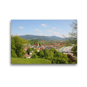 Premium Textil-Leinwand 45 x 30 cm Quer-Format Aussicht vom Kalvarienberg auf Bad Tölz | Wandbild, HD-Bild auf Keilrahmen, Fertigbild auf hochwertigem Vlies, Leinwanddruck von SusaZoom