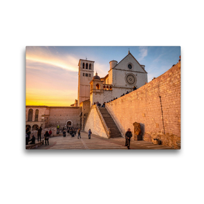 Premium Textil-Leinwand 45 x 30 cm Quer-Format Basilika San Francesco vom unteren Platz aus gesehen | Wandbild, HD-Bild auf Keilrahmen, Fertigbild auf hochwertigem Vlies, Leinwanddruck von Alessandro Tortora