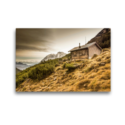 Premium Textil-Leinwand 45 x 30 cm Quer-Format Berghütte im Wettersteingebirge | Wandbild, HD-Bild auf Keilrahmen, Fertigbild auf hochwertigem Vlies, Leinwanddruck von Maik Major