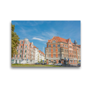 Premium Textil-Leinwand 45 x 30 cm Quer-Format Besonderer Stadtplatz umgeben von Altbauten | Wandbild, HD-Bild auf Keilrahmen, Fertigbild auf hochwertigem Vlies, Leinwanddruck von Michael Speer